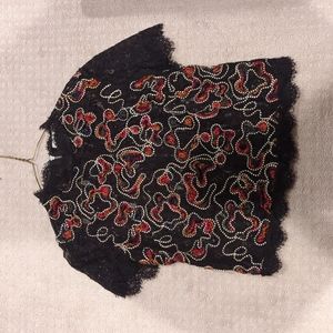 Zara Trafaluc | Lace Black and Red Patterned Blouse
